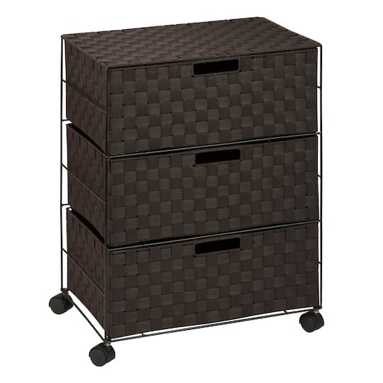 Honey Can Do Espresso 3-Drawer Chest with Wheels